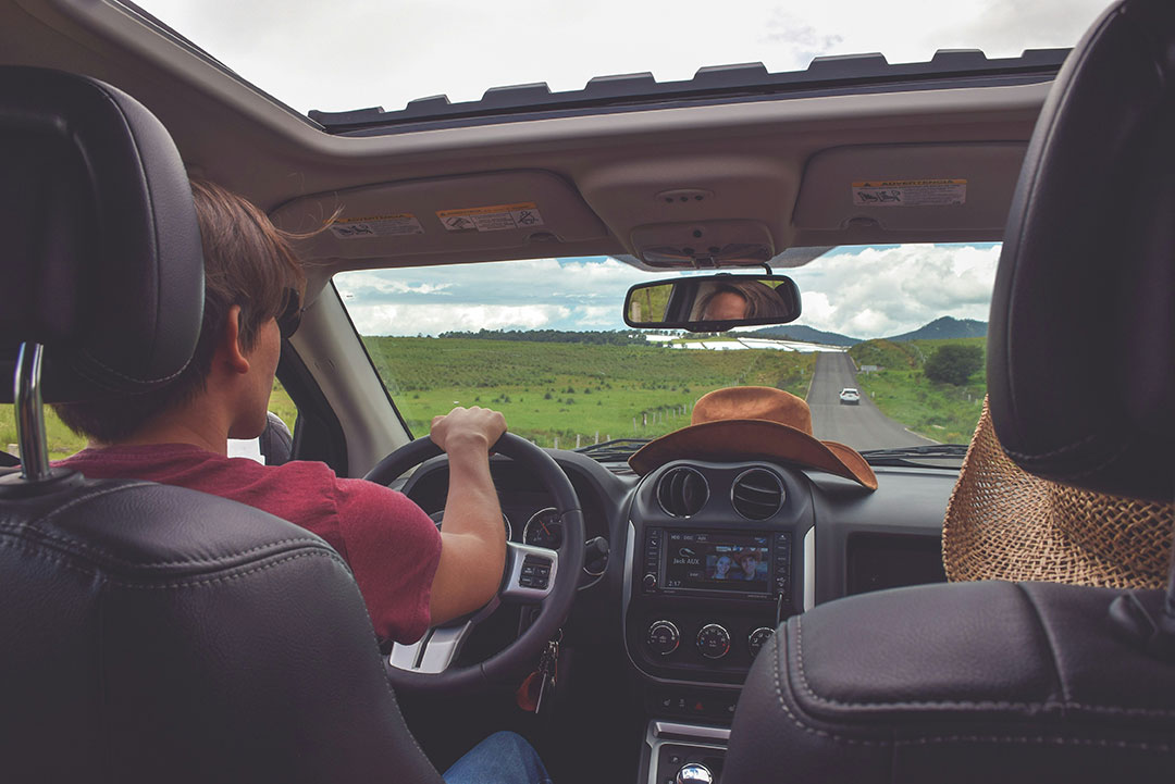 young man driving